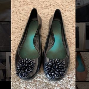 Navy flats with fun details